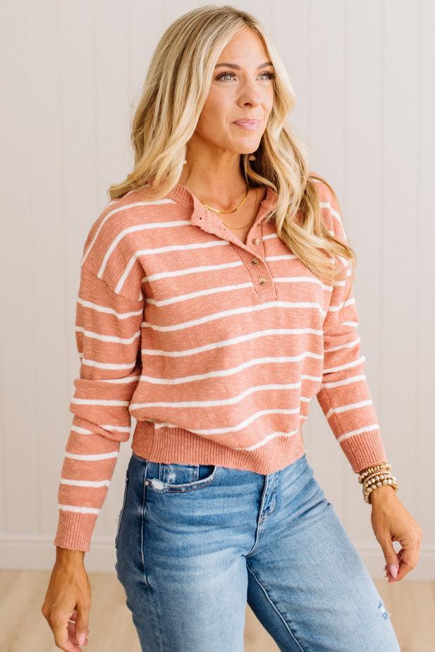 Cortney Cotton Slub Striped Sweater
