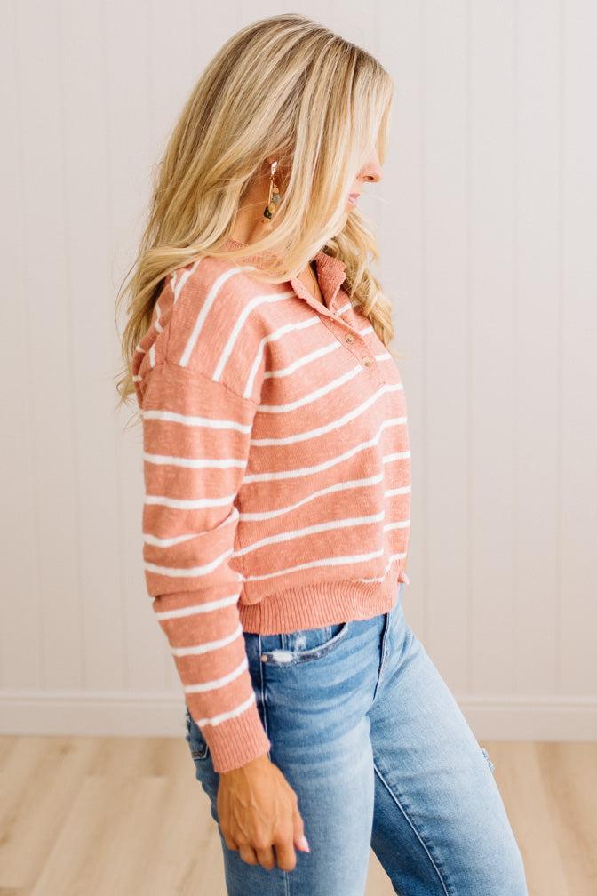 Cortney Cotton Slub Striped Sweater
