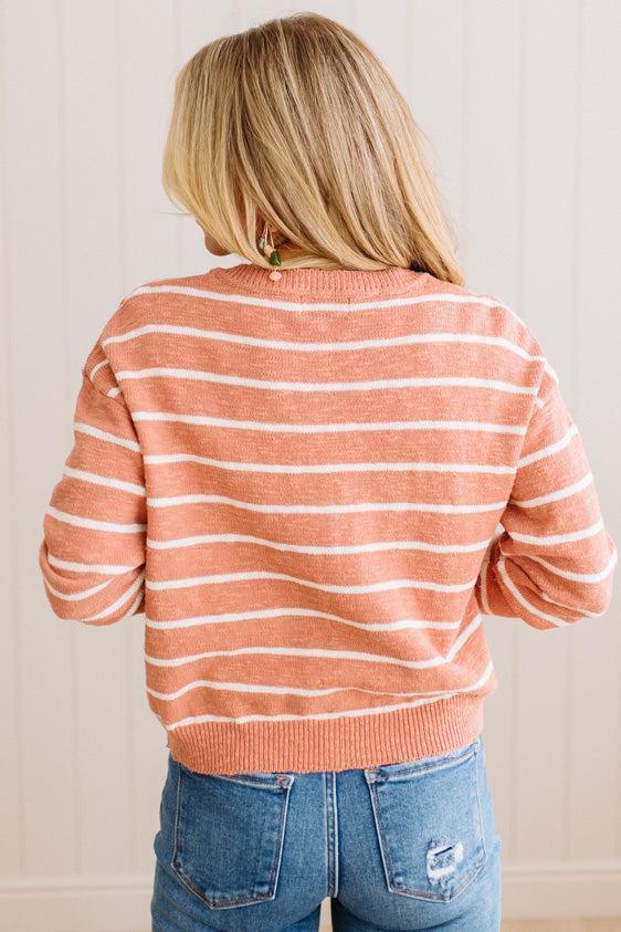 Cortney Cotton Slub Striped Sweater