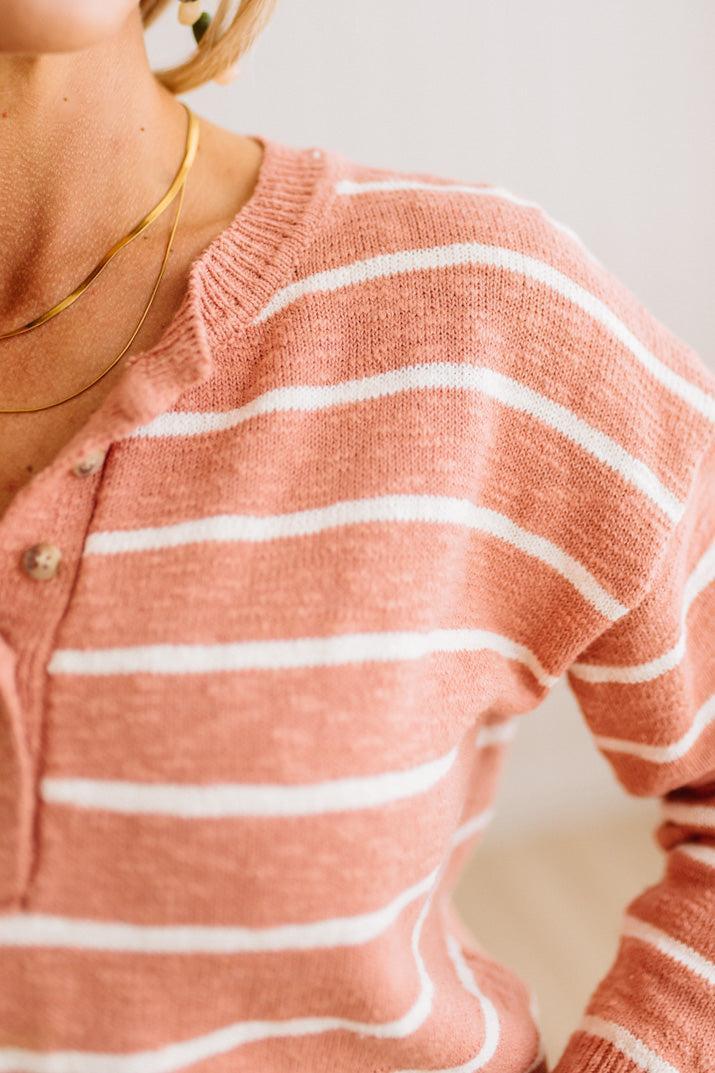 Cortney Cotton Slub Striped Sweater