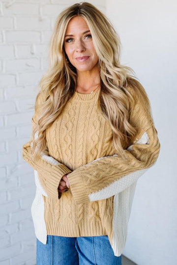 Banana Cream Pie Cable Knit Sweater
