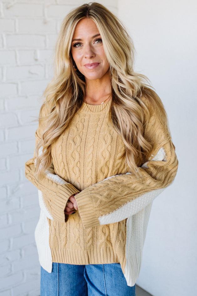 Banana Cream Pie Cable Knit Sweater
