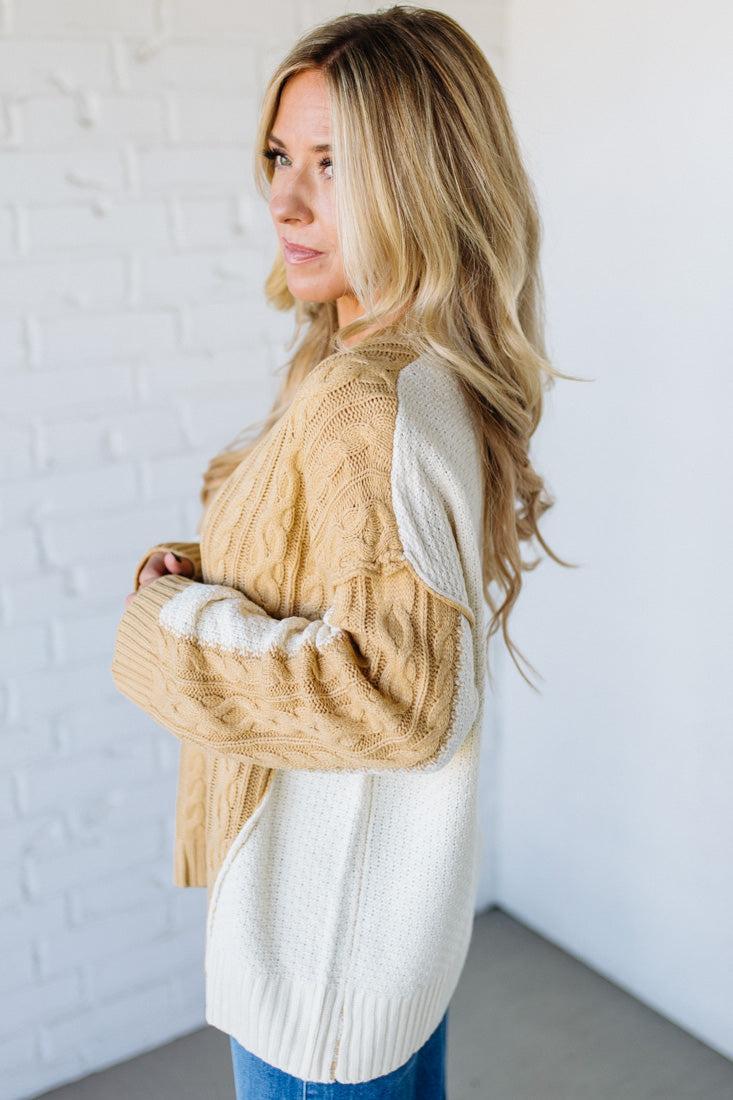Banana Cream Pie Cable Knit Sweater