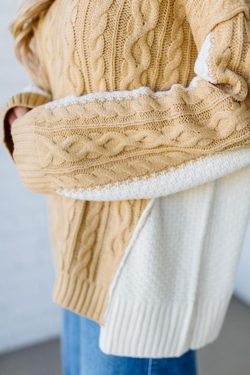 Banana Cream Pie Cable Knit Sweater