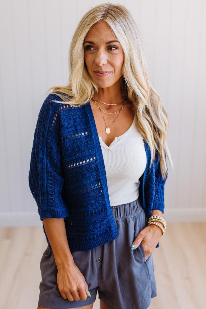 Crochet Mix Open Front Cardigan