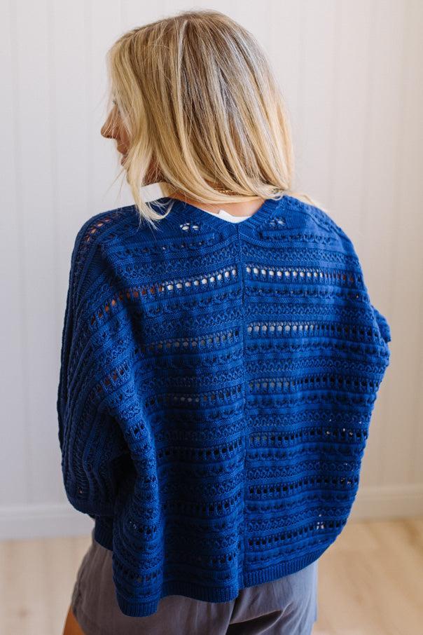 Crochet Mix Open Front Cardigan