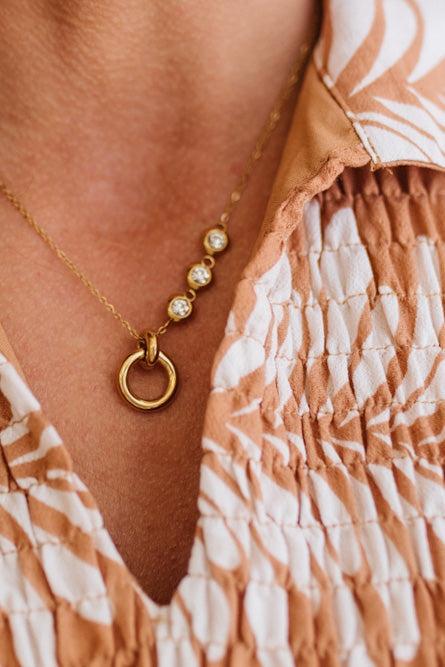 Crystal Drop Pendant Necklace