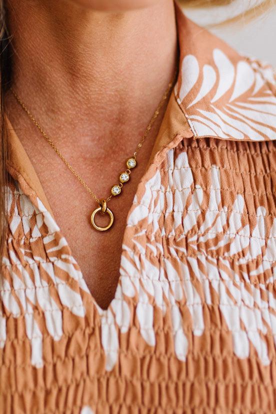 Crystal Drop Pendant Necklace