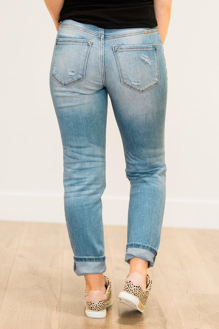 Daphne Distressed Mom Jeans - KANCAN