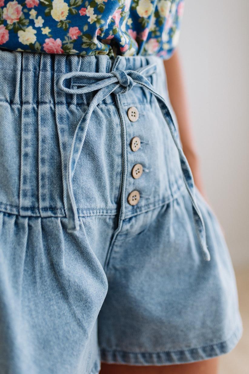 Danielle Tie Front Flared Shorts