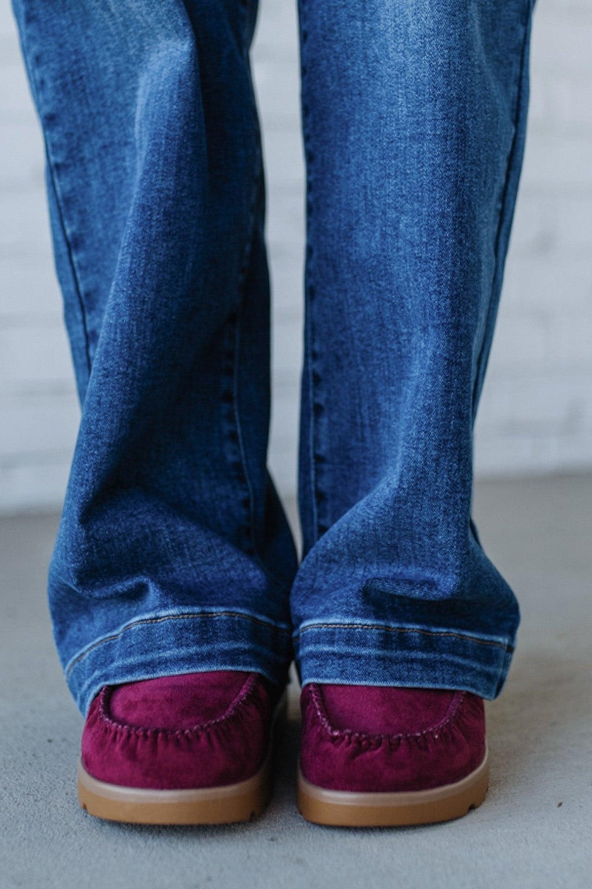 Deb Ruffled Suede Slides | Oxblood