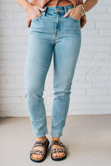 Demi High Rise Slim Ankle Jeans - EUNINA