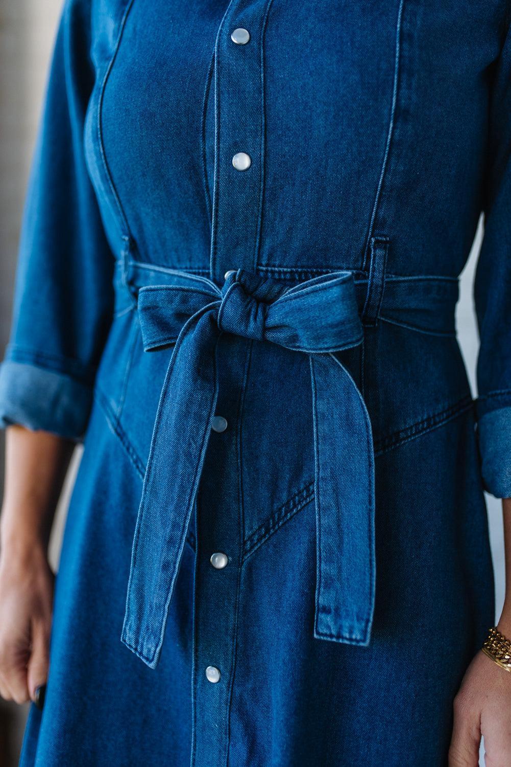 Denim A-Line Shirt Dress