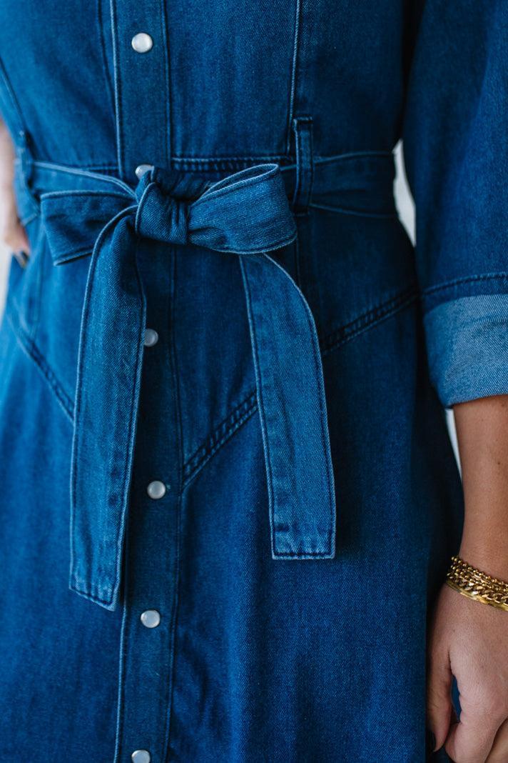 Denim A-Line Shirt Dress