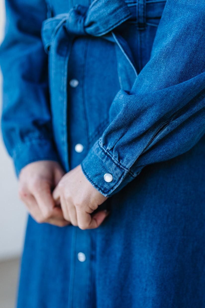 Denim A-Line Shirt Dress