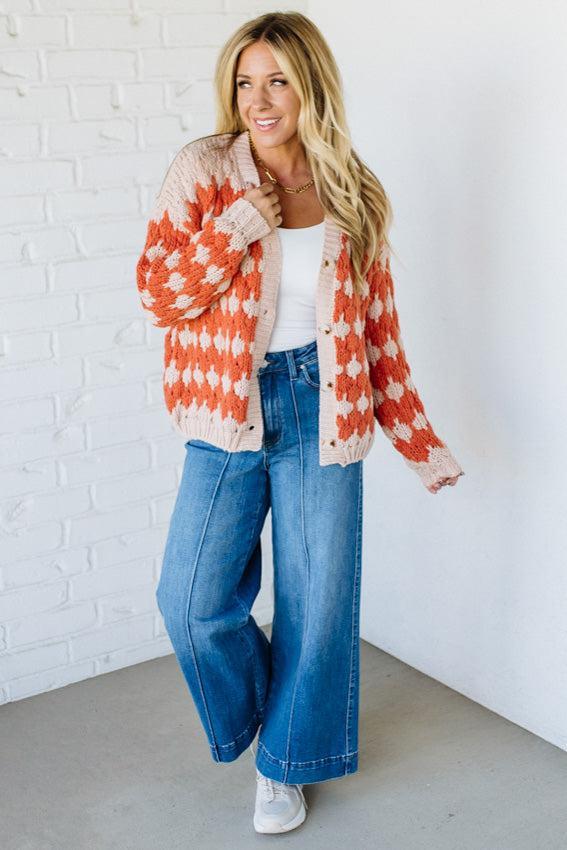 Diamond Accent Woven Cardigan