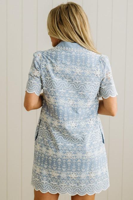 Dolly Scallop Trim Shift Dress