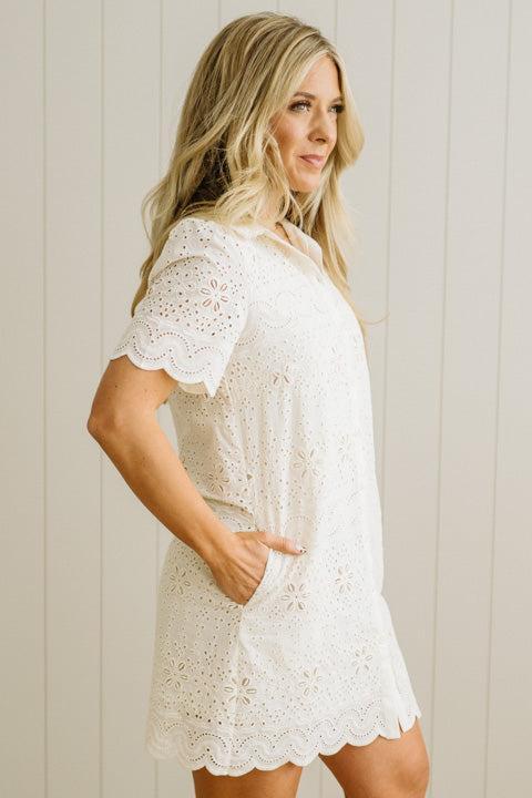 Dolly Scallop Trim Shift Dress