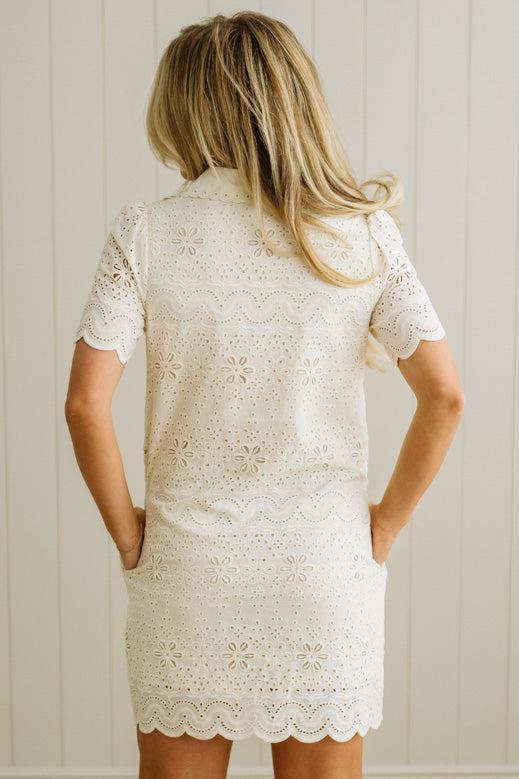 Dolly Scallop Trim Shift Dress