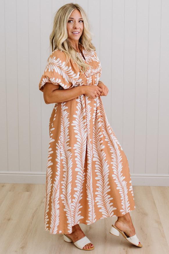 Dona Printed Smocked Dress
