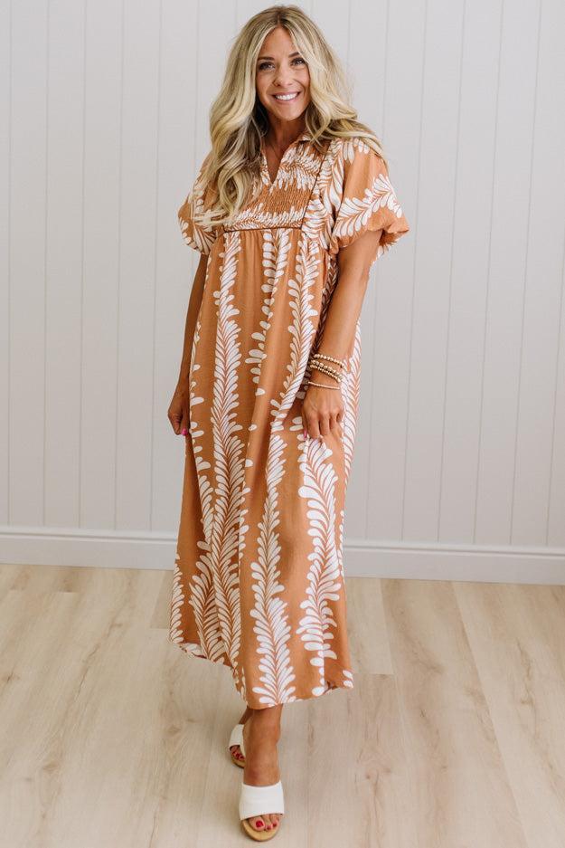 Dona Printed Smocked Dress