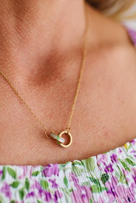 Double Striped Ring Necklace