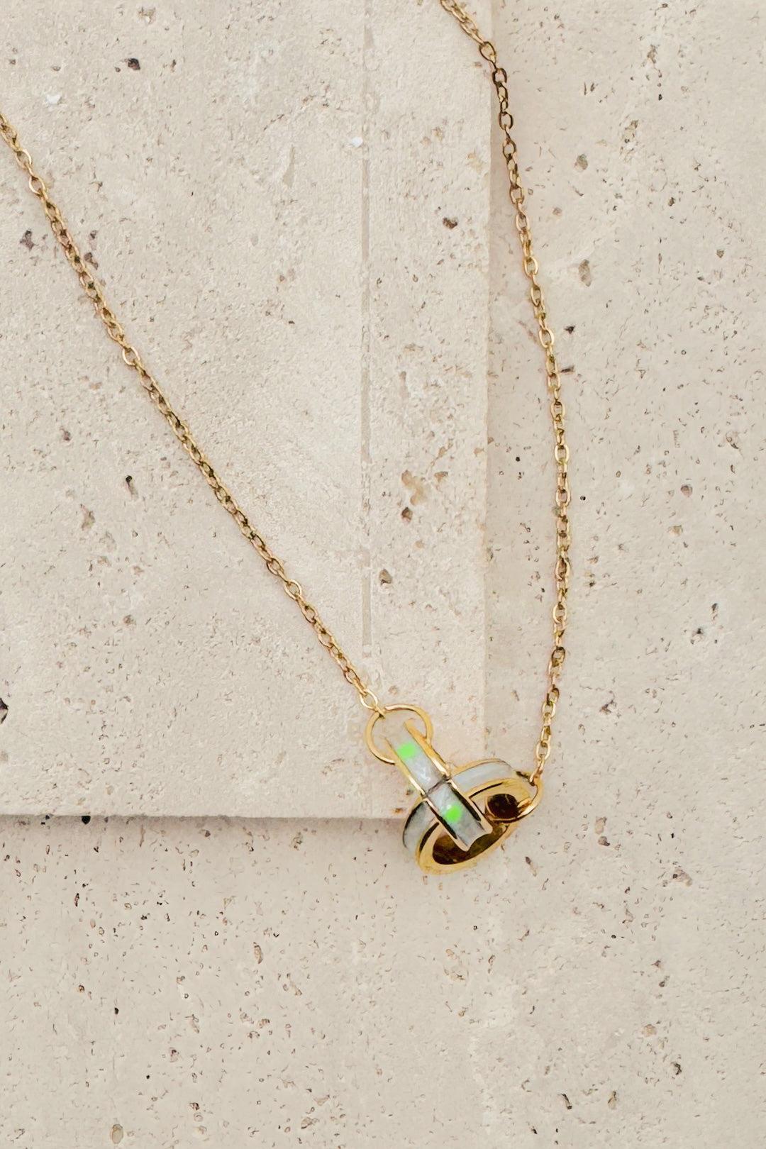 Double Striped Ring Necklace