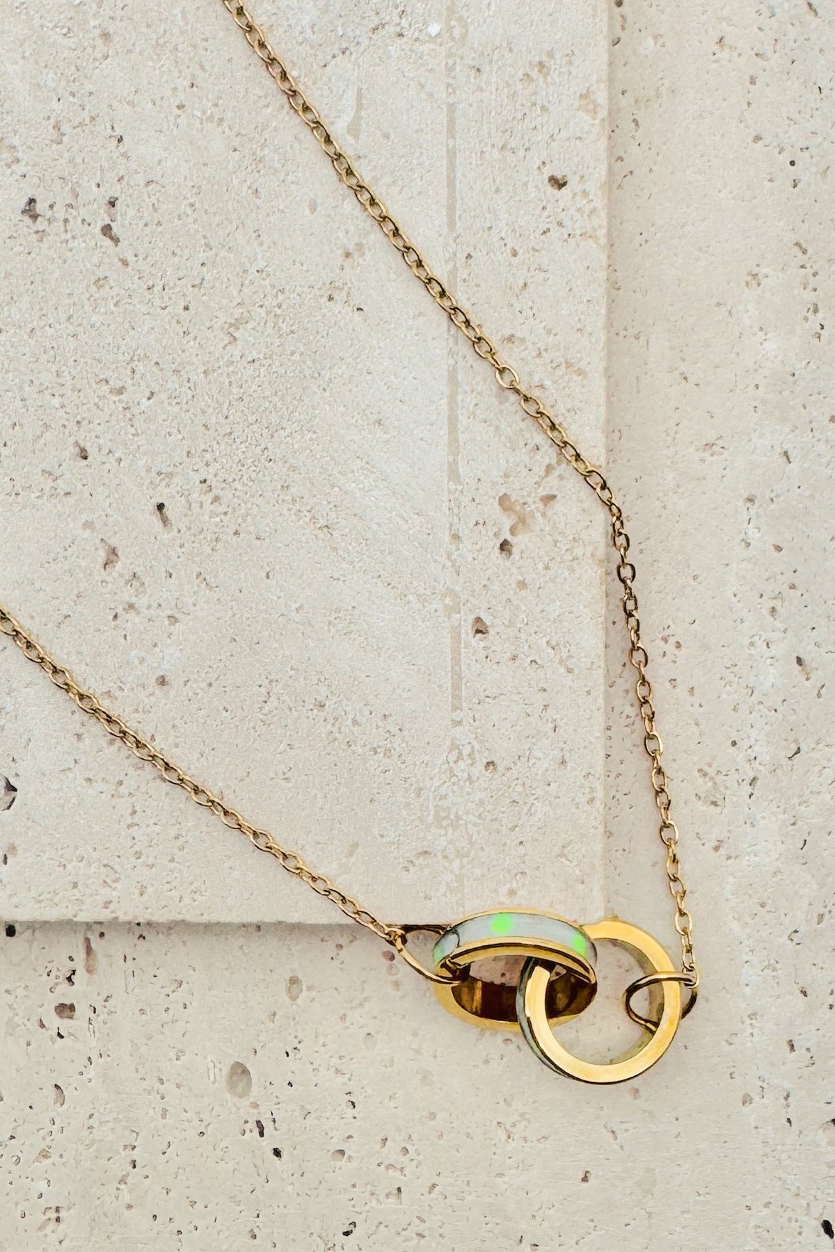 Double Striped Ring Necklace