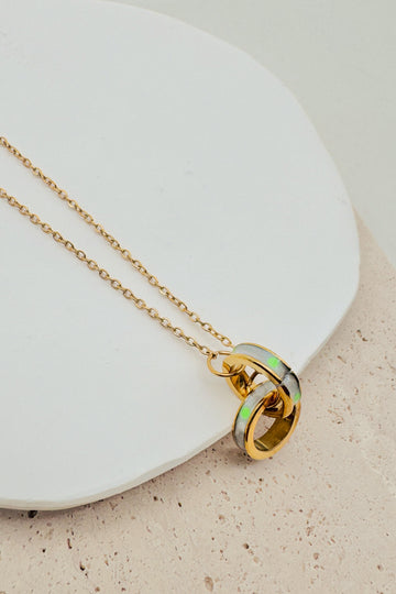 Double Striped Ring Necklace