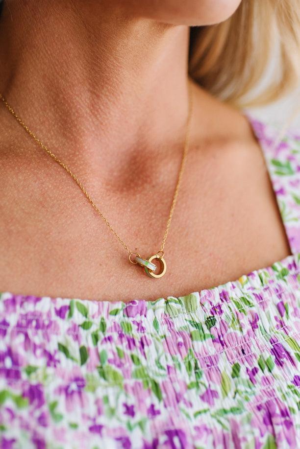 Double Striped Ring Necklace