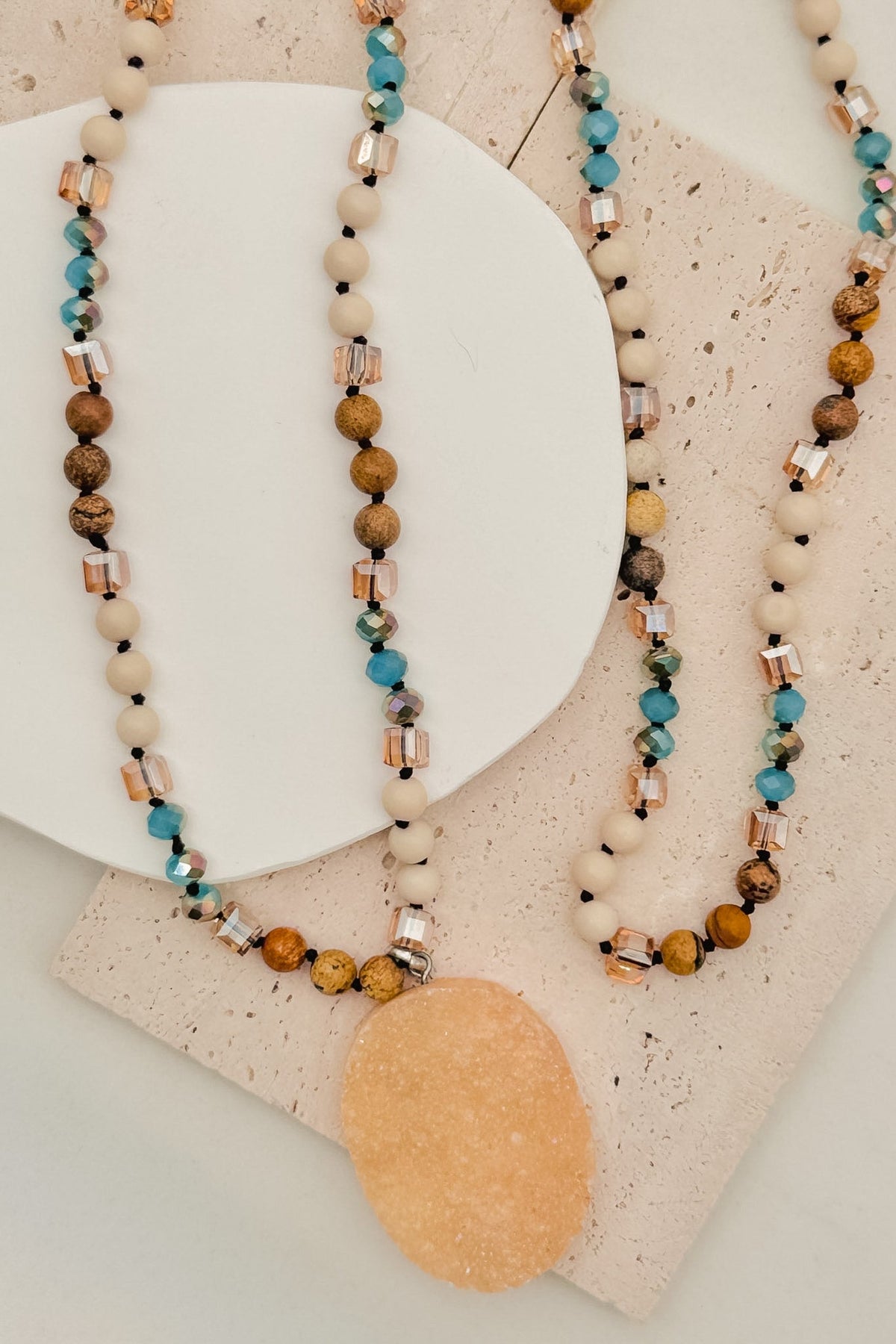 Druzy Stone Pendant Necklace