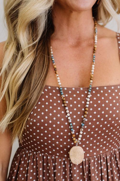 Druzy Stone Pendant Necklace