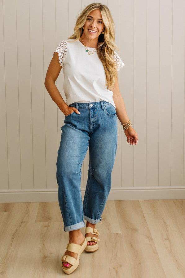 Eliza Lace Sleeve Top