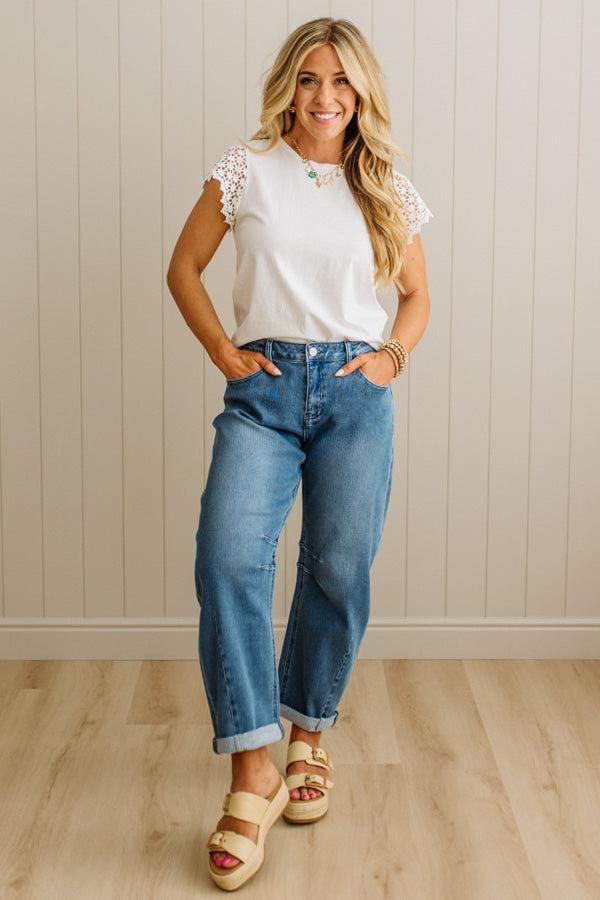 Eliza Lace Sleeve Top