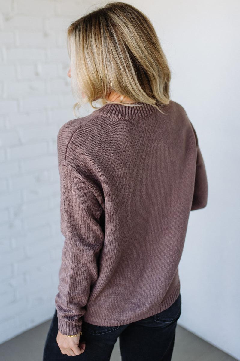Eva Button Front Notched Sweater