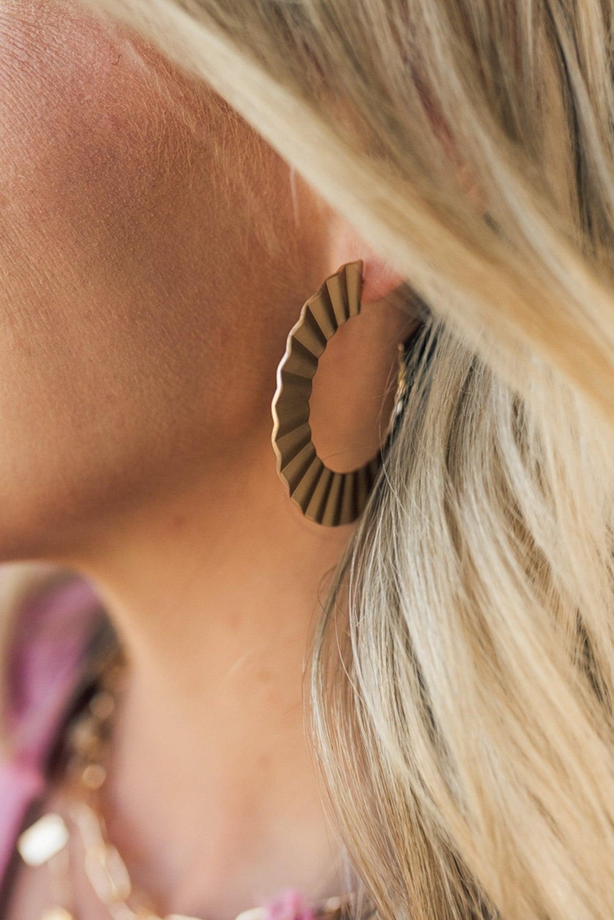 Fluted Flat Hoop Earrings