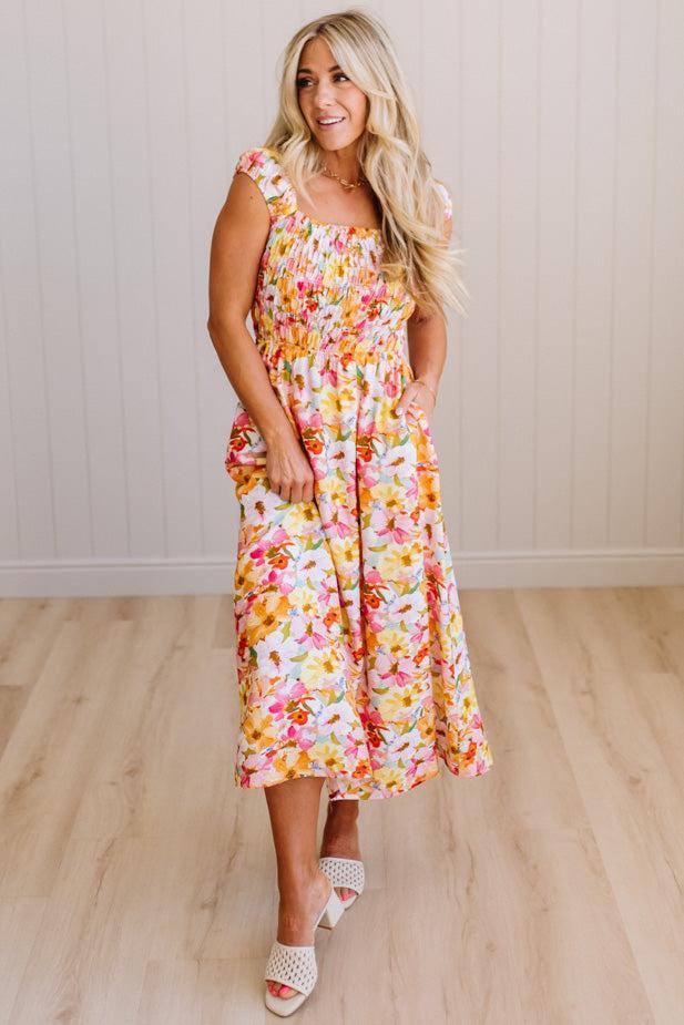 Flora Floral Midi Dress