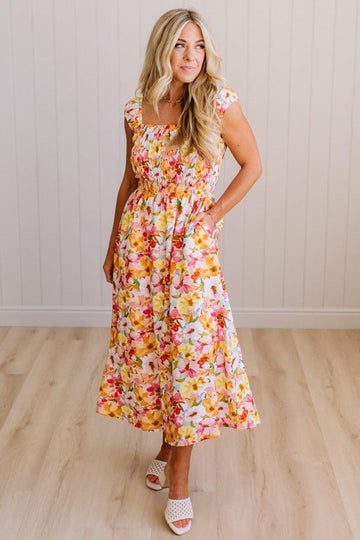 Flora Floral Midi Dress