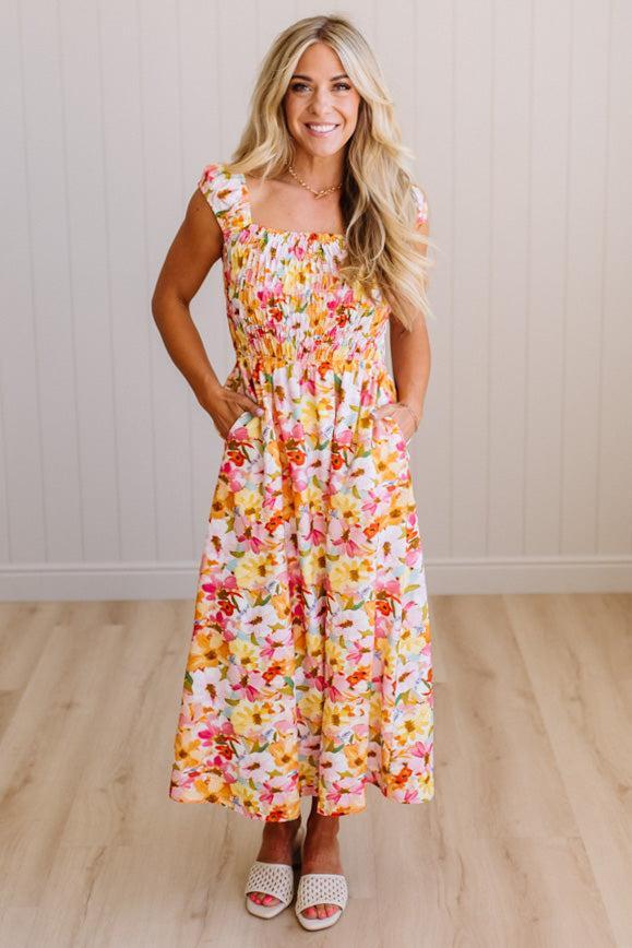 Flora Floral Midi Dress