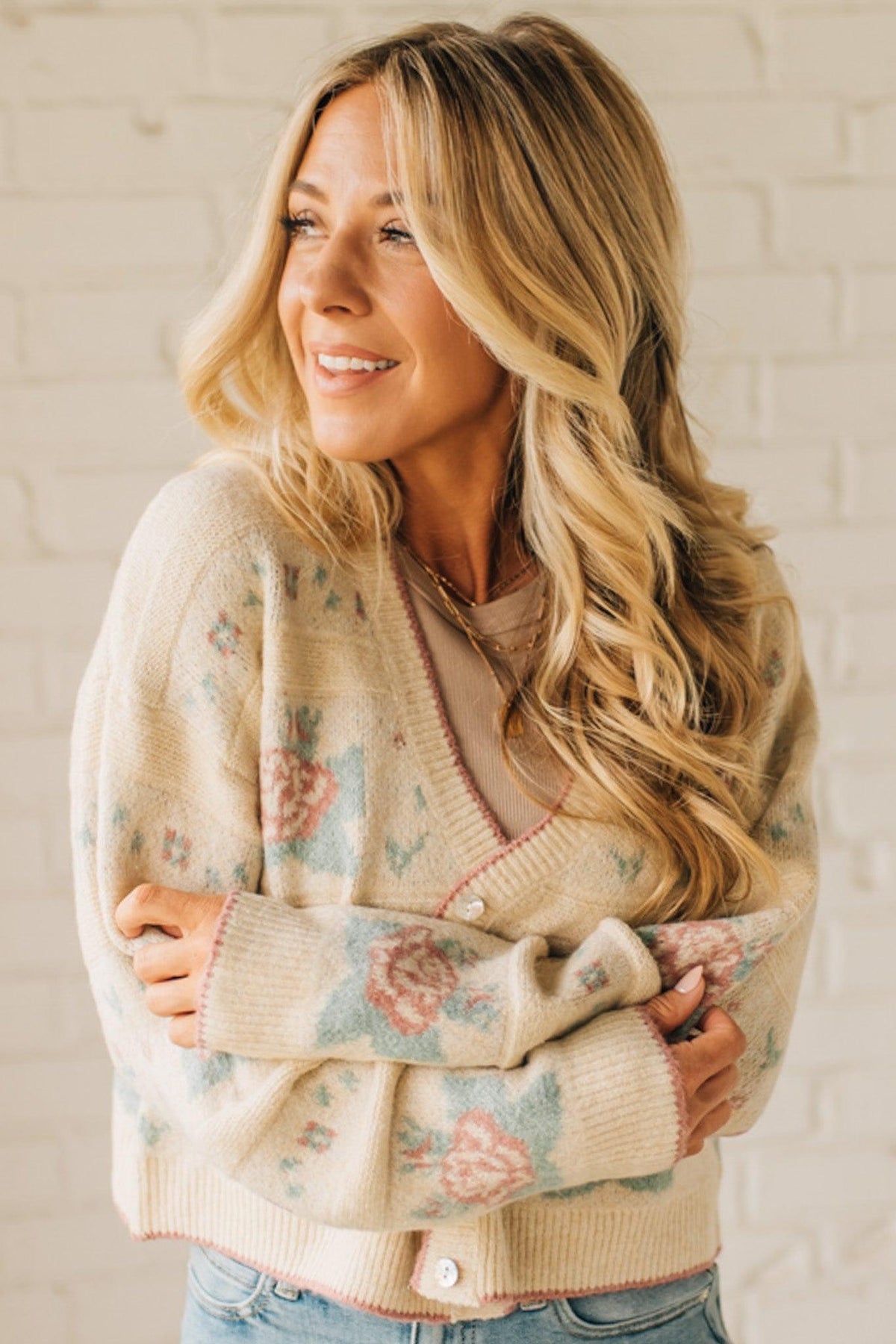 Floral Accent Cozy Cardigan