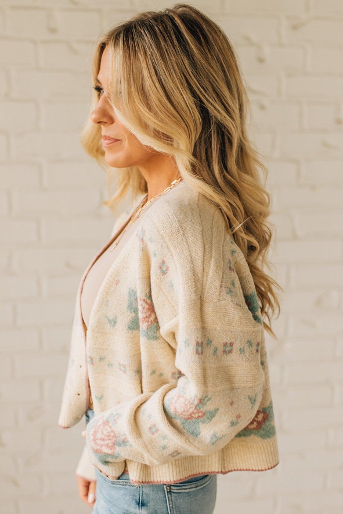 Floral Accent Cozy Cardigan