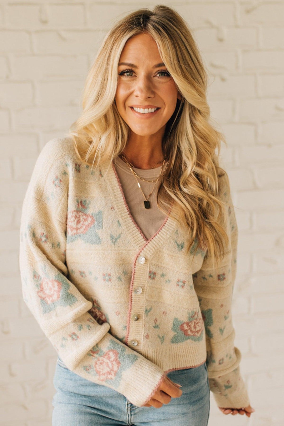 Floral Accent Cozy Cardigan