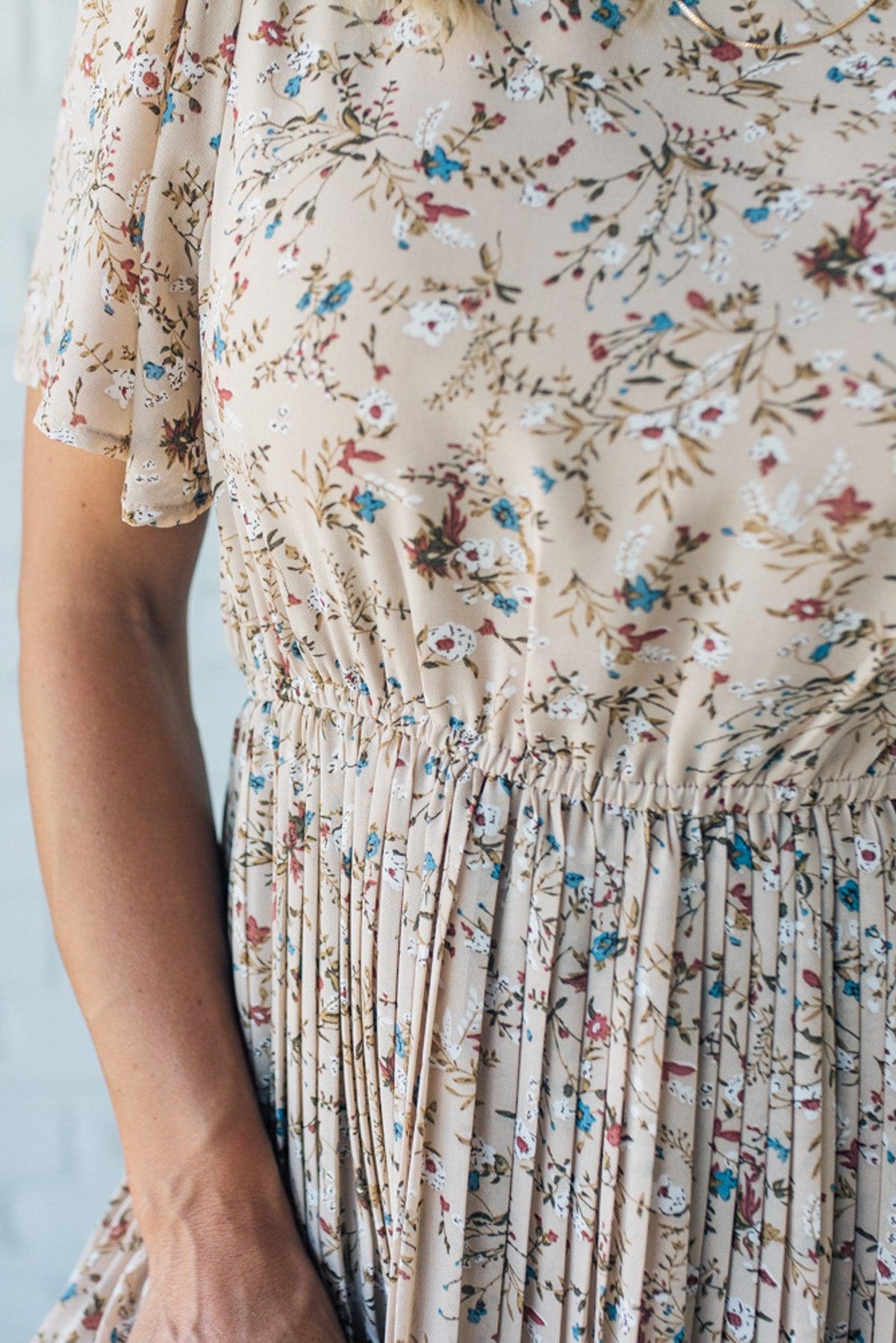 Floral Pleated Midi Dress