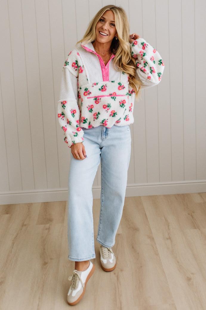 Floral Sherpa Pullover