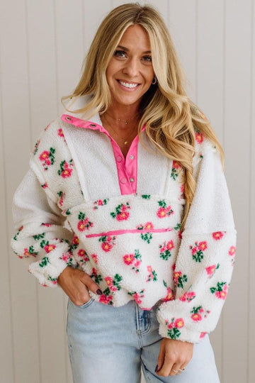 Floral Sherpa Pullover
