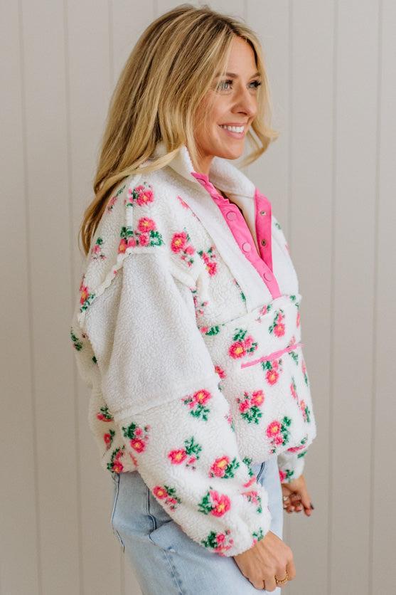 Floral Sherpa Pullover