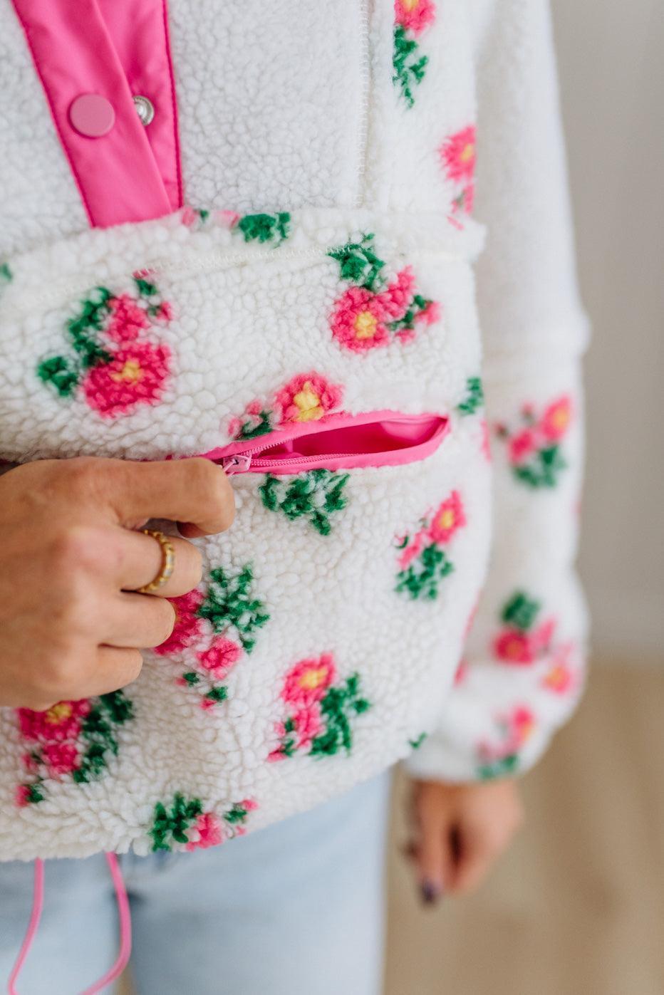Floral Sherpa Pullover