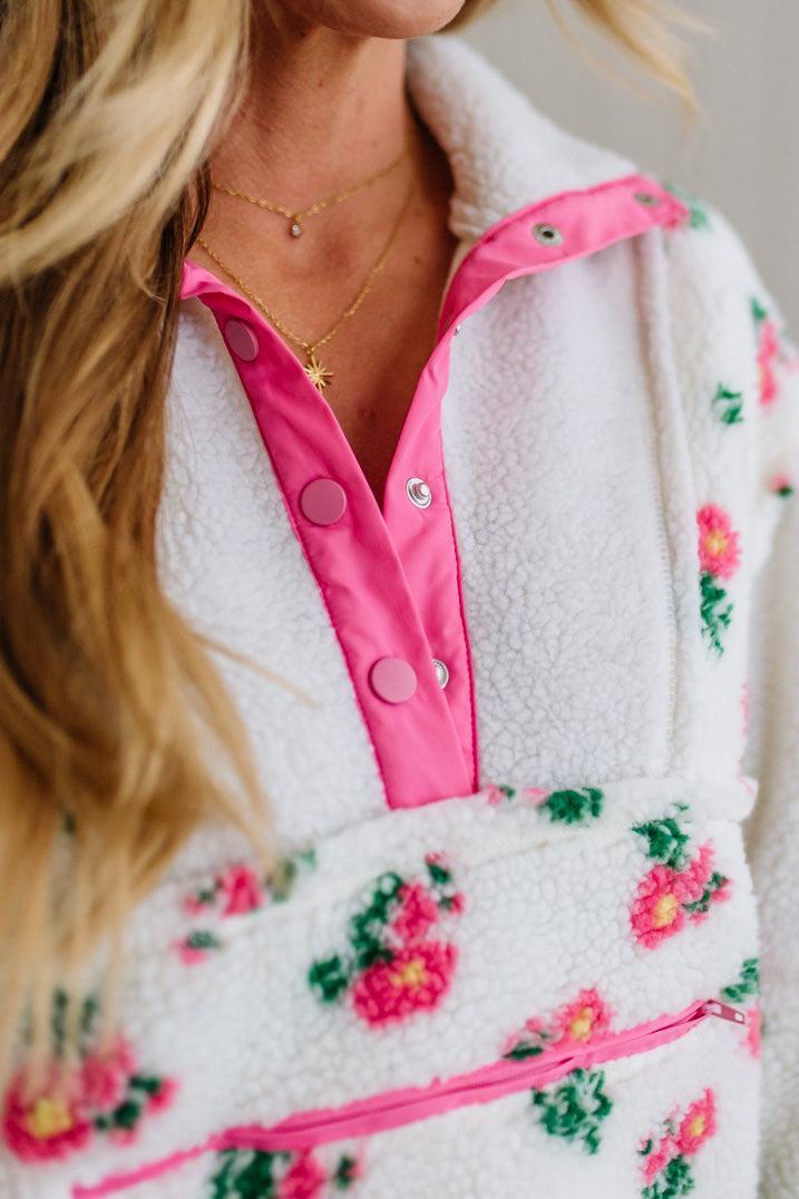Floral Sherpa Pullover