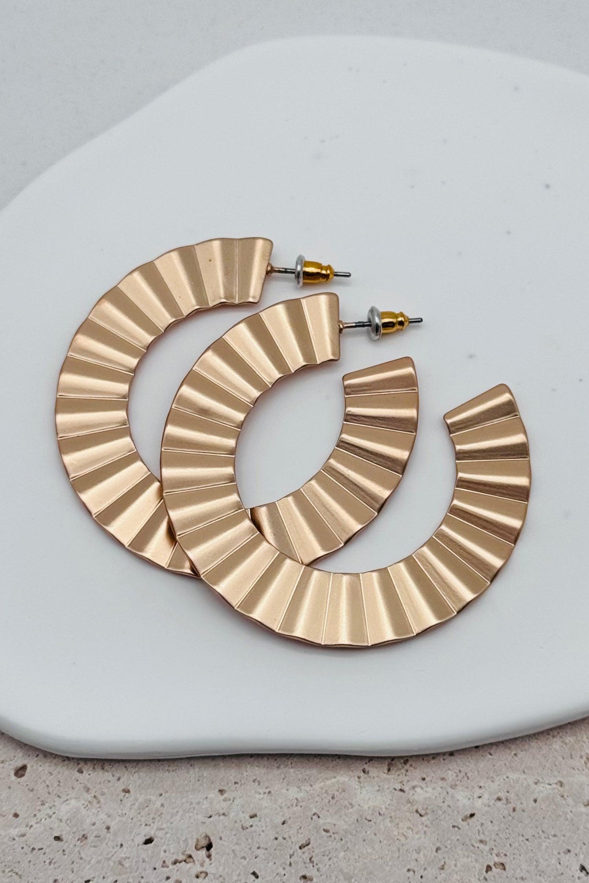 Fluted Flat Hoop Earrings