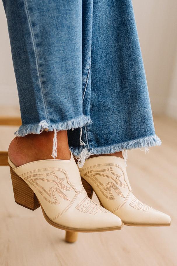 Frankie Western Heeled Mules